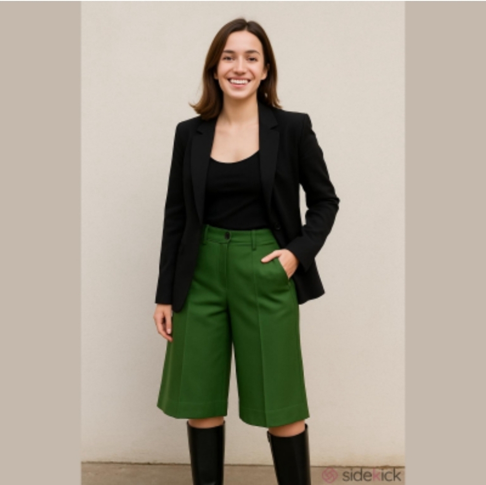 Vintage Kelly Green Saragango Collection  Coutour  Dress Gaucho  Pants - Picture 10 of 11